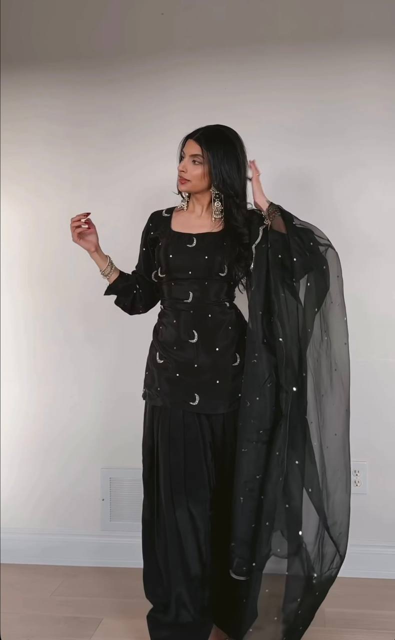 Urban Midnight Crescent Embroidered Suit
